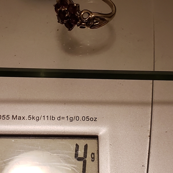 Sterling Silver Michelle Albala Garnet Heart Flower Cocktail Ring Size 8.75 - 4g - Picture 14 of 14